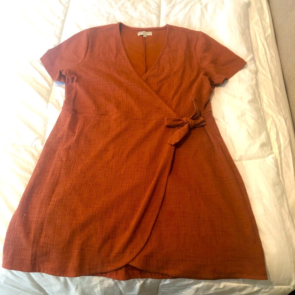Rust madewell wrap dress